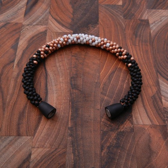 Metallic Camel Seed Bead Bracelet | Stackable Layering | Handmade Custom Size - Picture 2 of 6